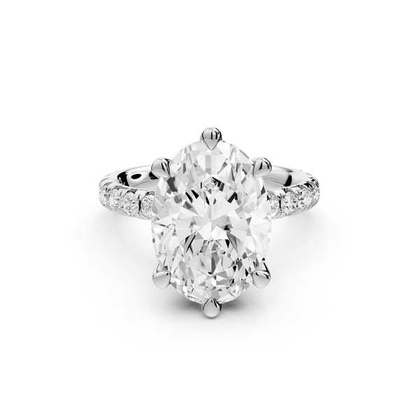 Elise - 3ct platinum oval diamond 6 - Talon Prong Diamond Crown with Pavé Engagement Ring - Mr. Alex Jewelry