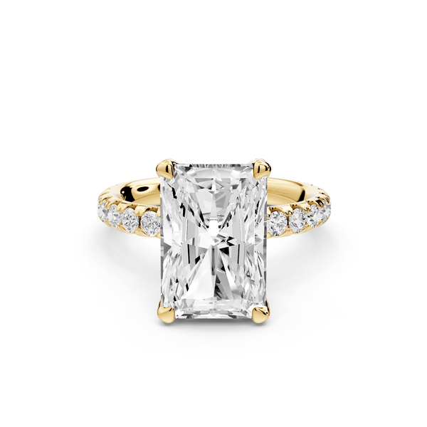 Elise - 4ct 14k yellow gold radiant diamond 6 - Talon Prong Diamond Crown with Pavé Engagement Ring - Mr. Alex Jewelry