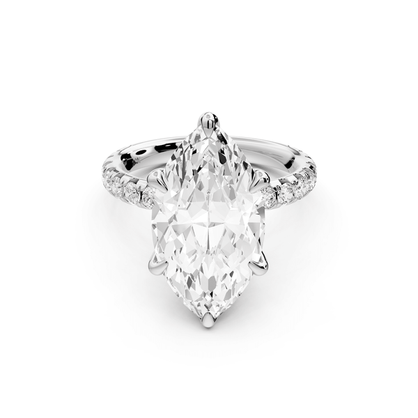 Elise - 5ct 14k white gold marquise diamond 6 - Talon Prong Diamond Crown with Pavé Engagement Ring - Mr. Alex Jewelry