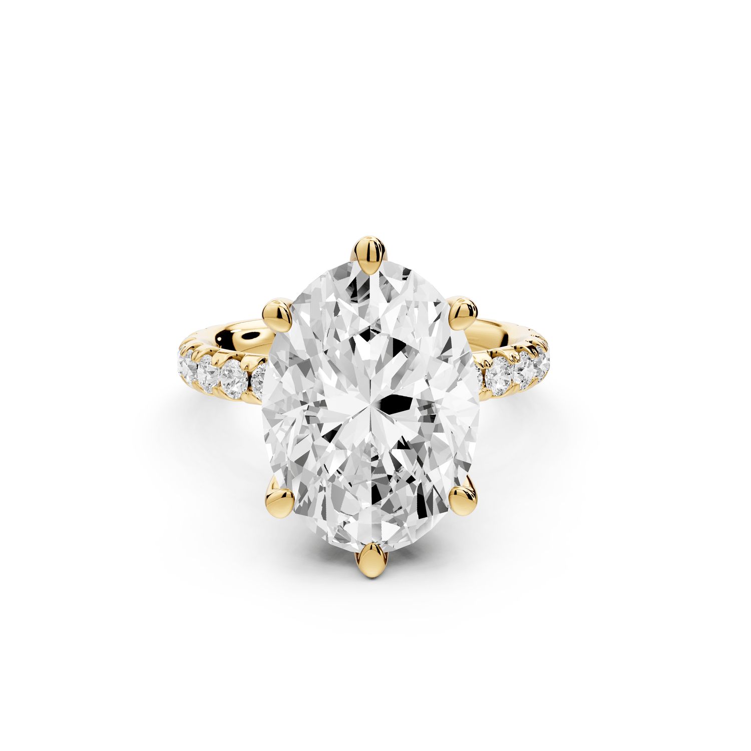 Elise - 5ct 18k yellow gold oval diamond 6 - Talon Prong Diamond Crown with Pavé Engagement Ring - Mr. Alex Jewelry