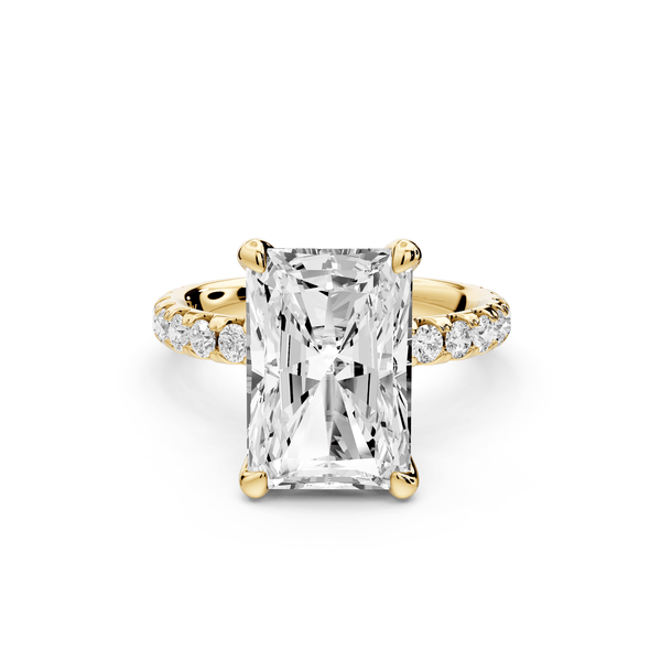 Elise - 5ct 18k yellow gold radiant diamond 6 - Talon Prong Diamond Crown with Pavé Engagement Ring - Mr. Alex Jewelry