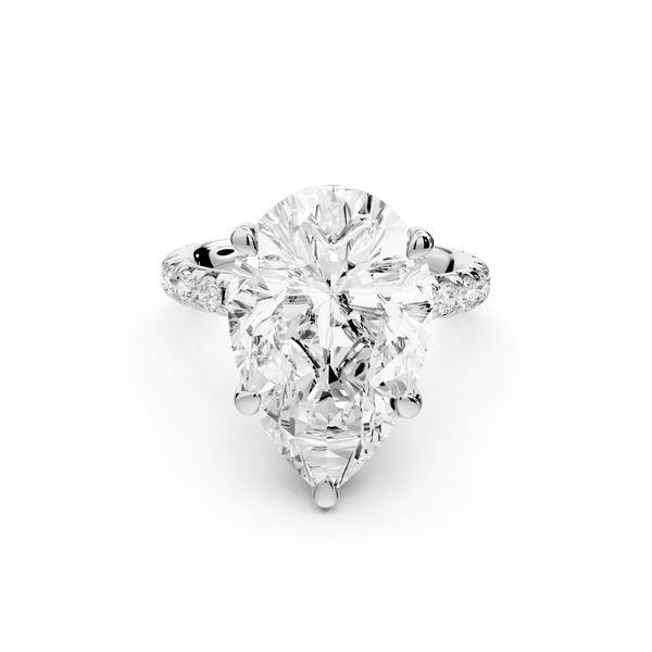 Elise - 5ct platinum pear diamond 6 - Talon Prong Diamond Crown with Pavé Engagement Ring - Mr. Alex Jewelry