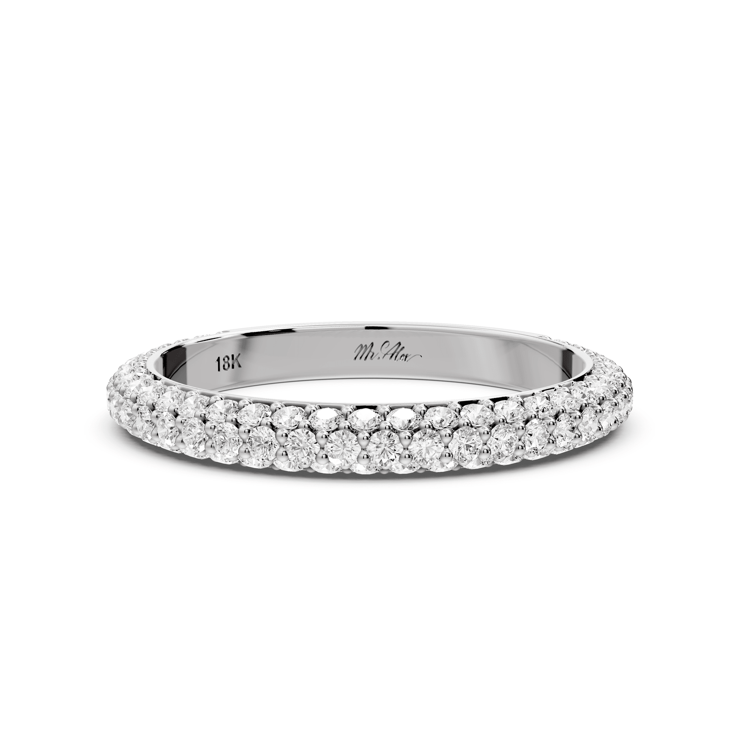 Ellora - 0.63ct 14k white gold Diamond Pavé Eternity Band Ring - Mr. Alex Jewelry