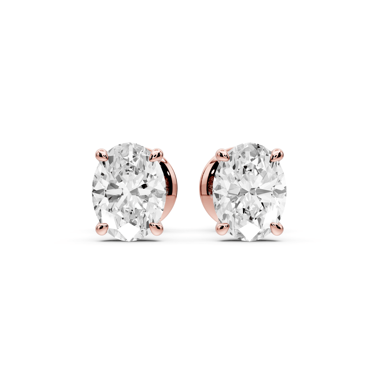 Este - 1ct 14k rose gold Oval - Cut Diamond Stud Earrings - Mr. Alex Jewelry