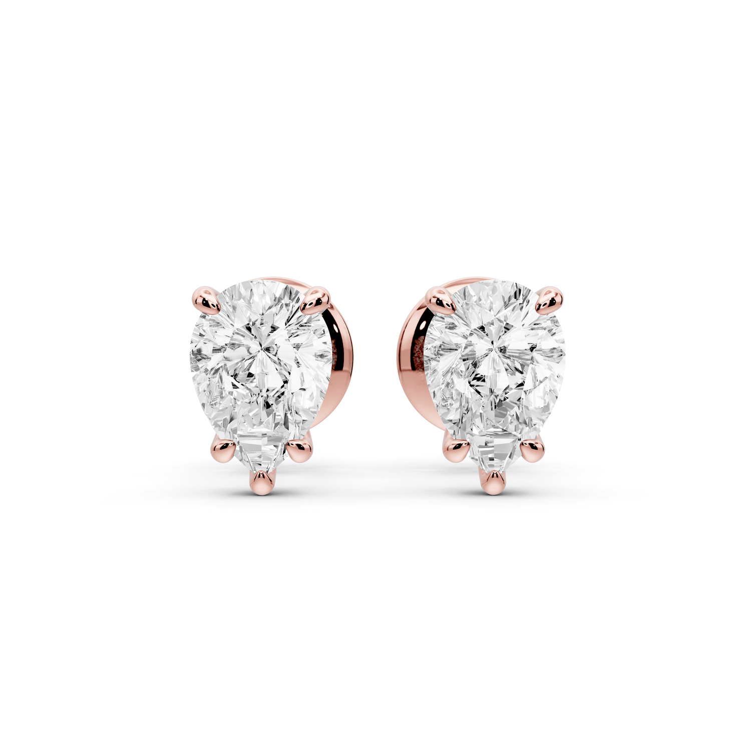 Este - 1ct 14k rose gold Pear - Cut Diamond Stud Earrings - Mr. Alex Jewelry