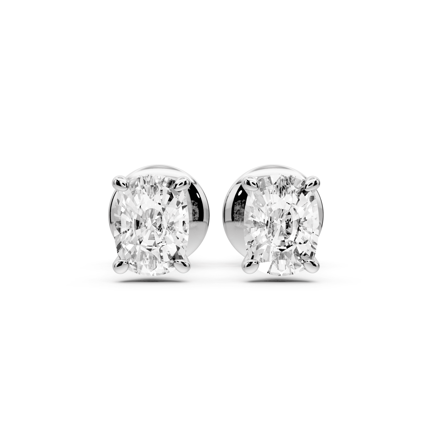 Este - 1ct 14k white gold Elgcushion - Cut Diamond Stud Earrings - Mr. Alex Jewelry