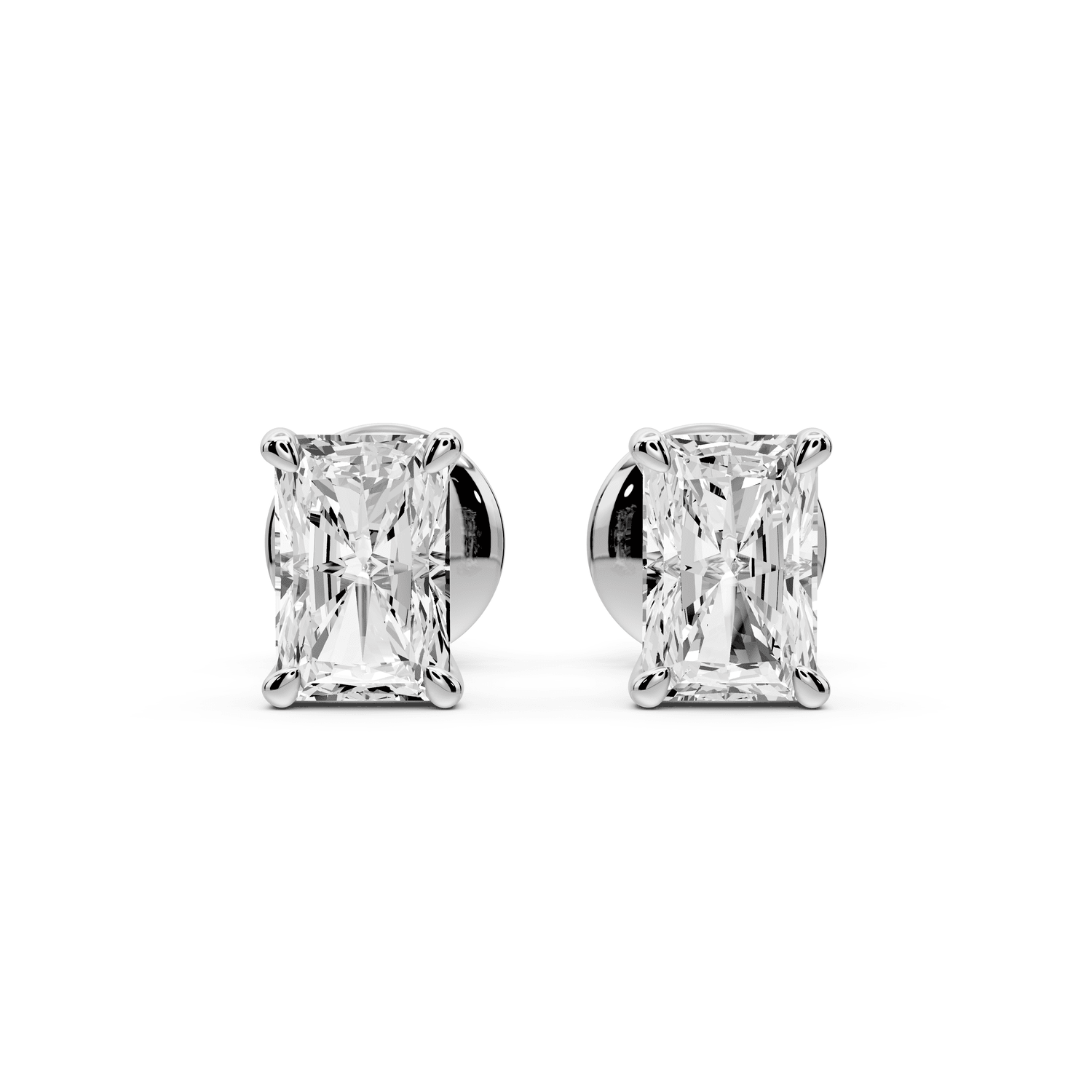 Este - 1ct 14k white gold Radiant - Cut Diamond Stud Earrings - Mr. Alex Jewelry