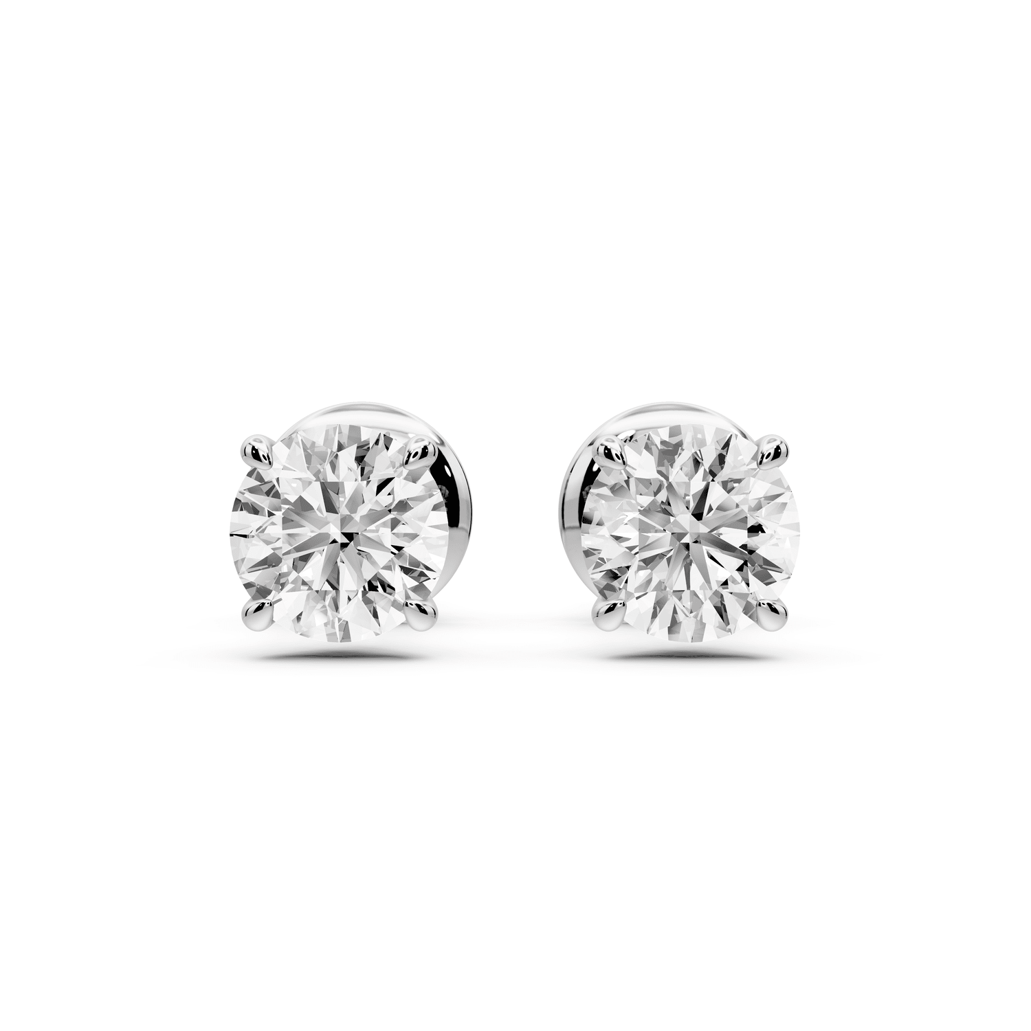 Este - 1ct 14k white gold Round - Cut Diamond Stud Earrings - Mr. Alex Jewelry