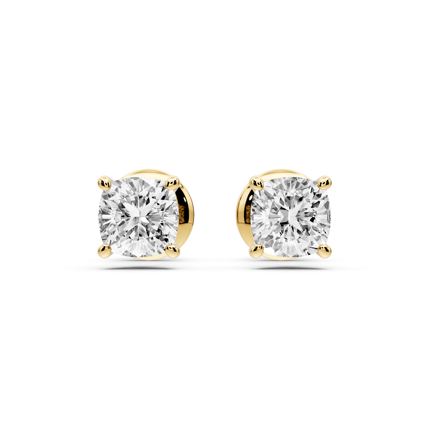 Este - 1ct 14k yellow gold Cushion - Cut Diamond Stud Earrings - Mr. Alex Jewelry