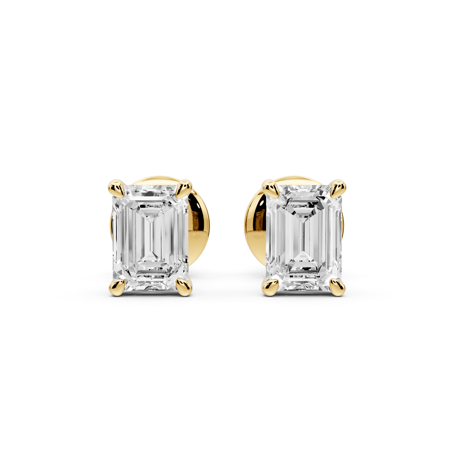 Este - 1ct 14k yellow gold Emerald - Cut Diamond Stud Earrings - Mr. Alex Jewelry