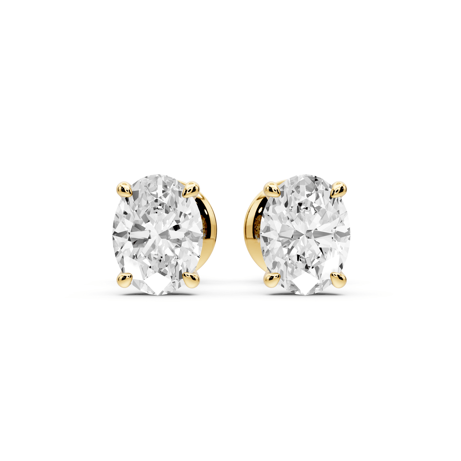 Este - 1ct 14k yellow gold Oval - Cut Diamond Stud Earrings - Mr. Alex Jewelry