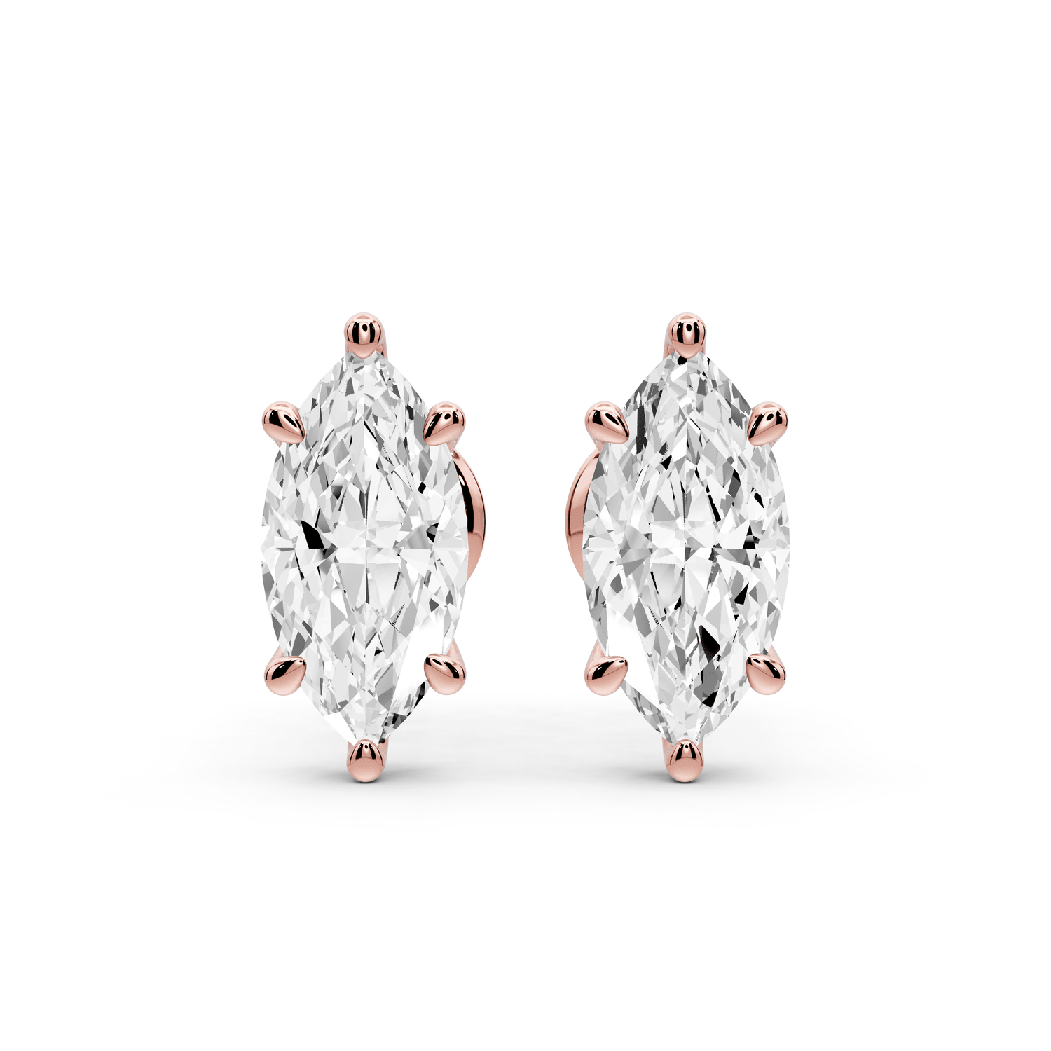 Este - 2ct 14k rose gold Marquise - Cut Diamond Stud Earrings - Mr. Alex Jewelry