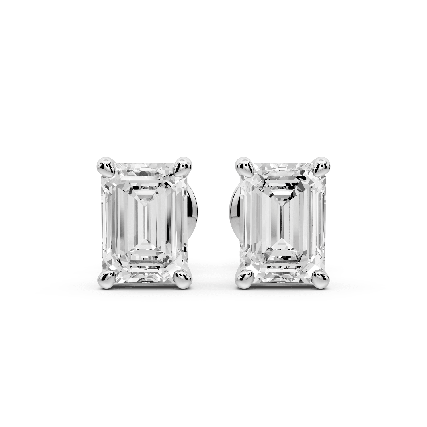 Este - 2ct 14k white gold Emerald - Cut Diamond Stud Earrings - Mr. Alex Jewelry