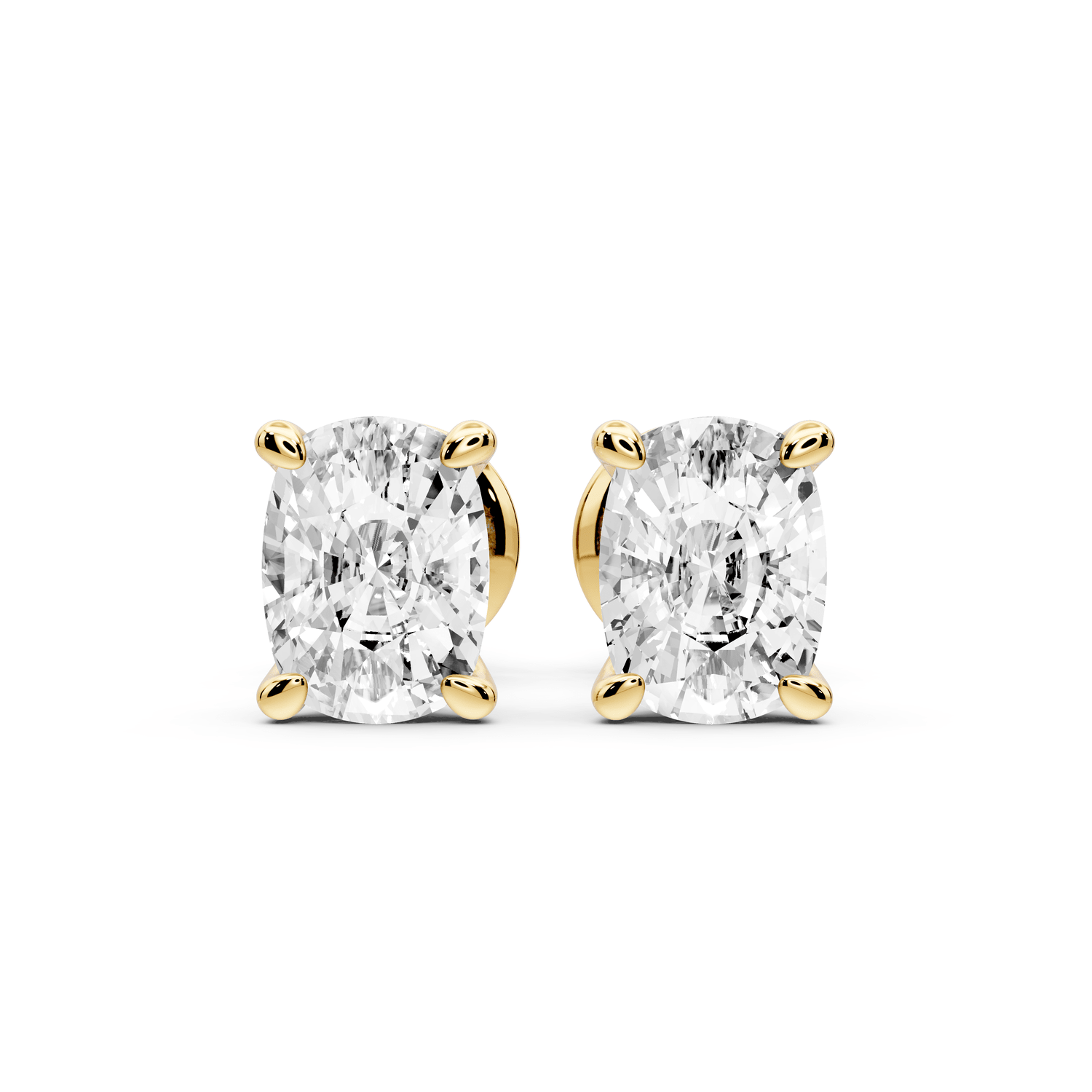 Este - 2ct 14k yellow gold Elgcushion - Cut Diamond Stud Earrings - Mr. Alex Jewelry