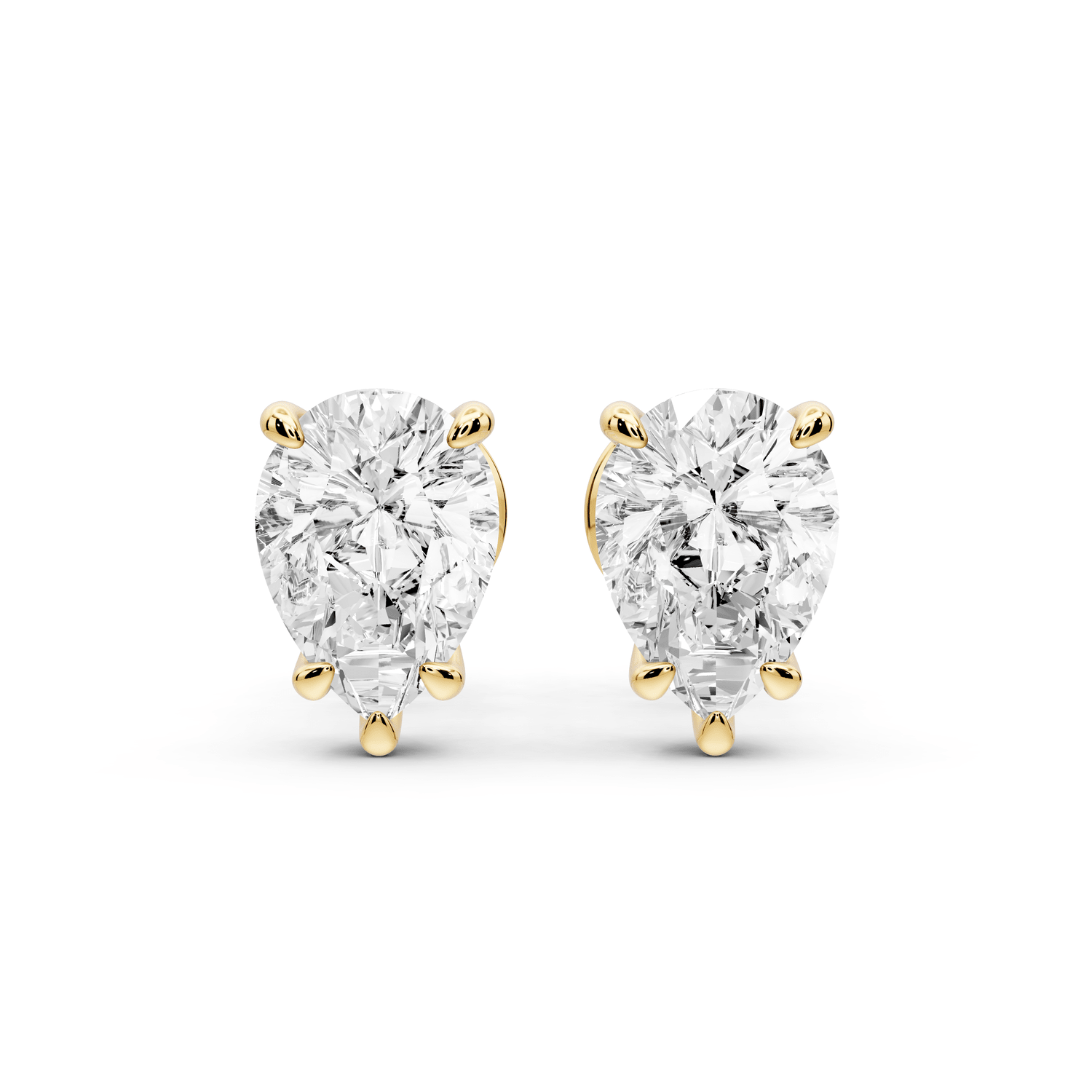 Este - 2ct 14k yellow gold Pear - Cut Diamond Stud Earrings - Mr. Alex Jewelry