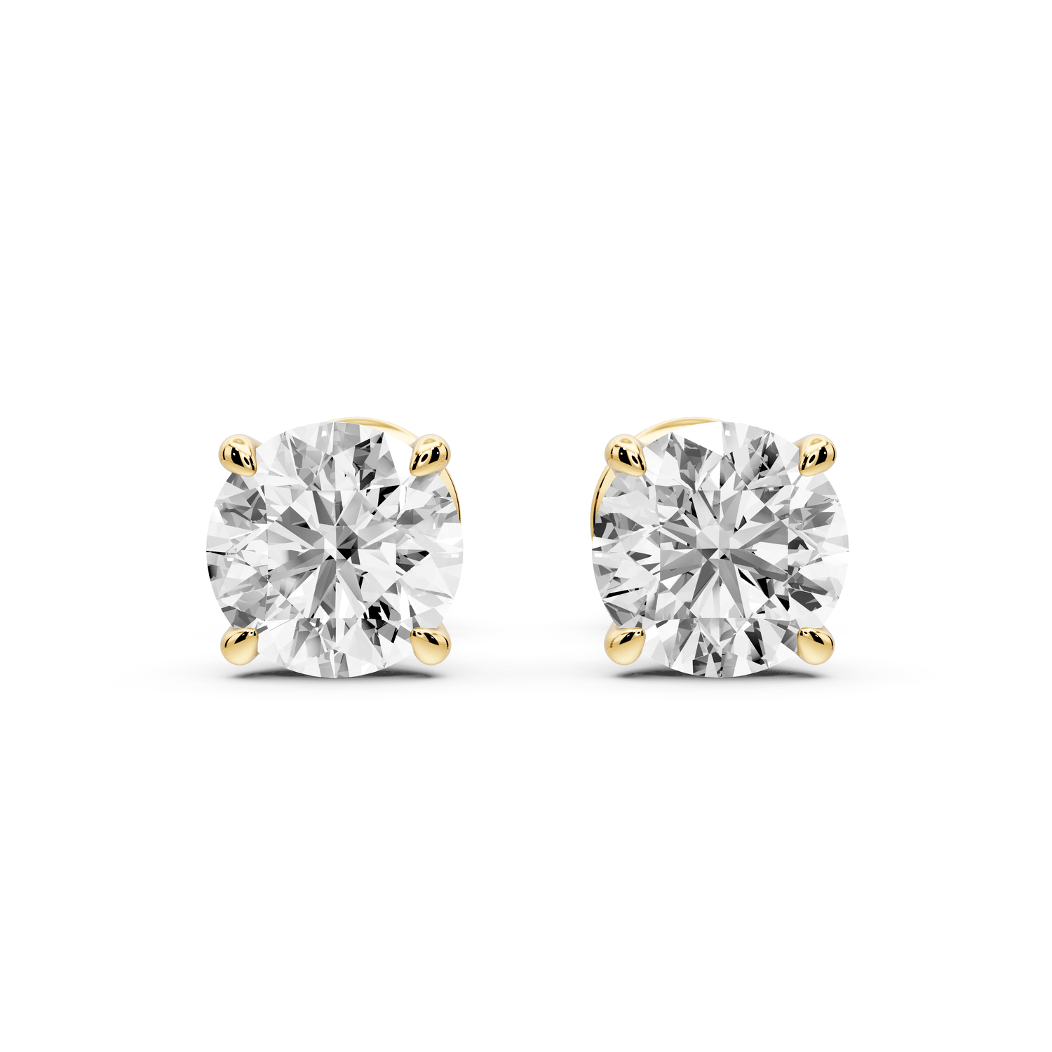 Este - 2ct 14k yellow gold Round - Cut Diamond Stud Earrings - Mr. Alex Jewelry