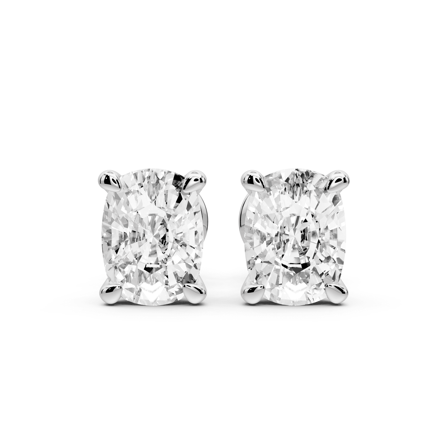 Este - 3ct 14k white gold Elgcushion - Cut Diamond Stud Earrings - Mr. Alex Jewelry