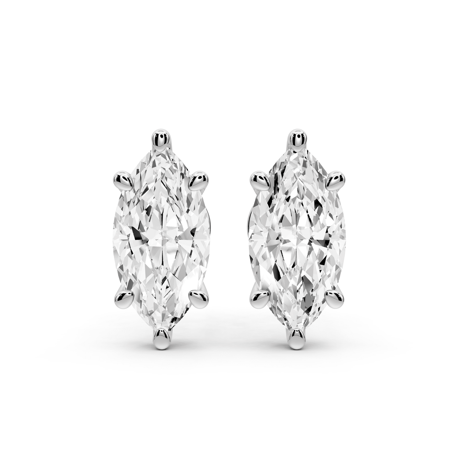 Este - 3ct 14k white gold Marquise - Cut Diamond Stud Earrings - Mr. Alex Jewelry
