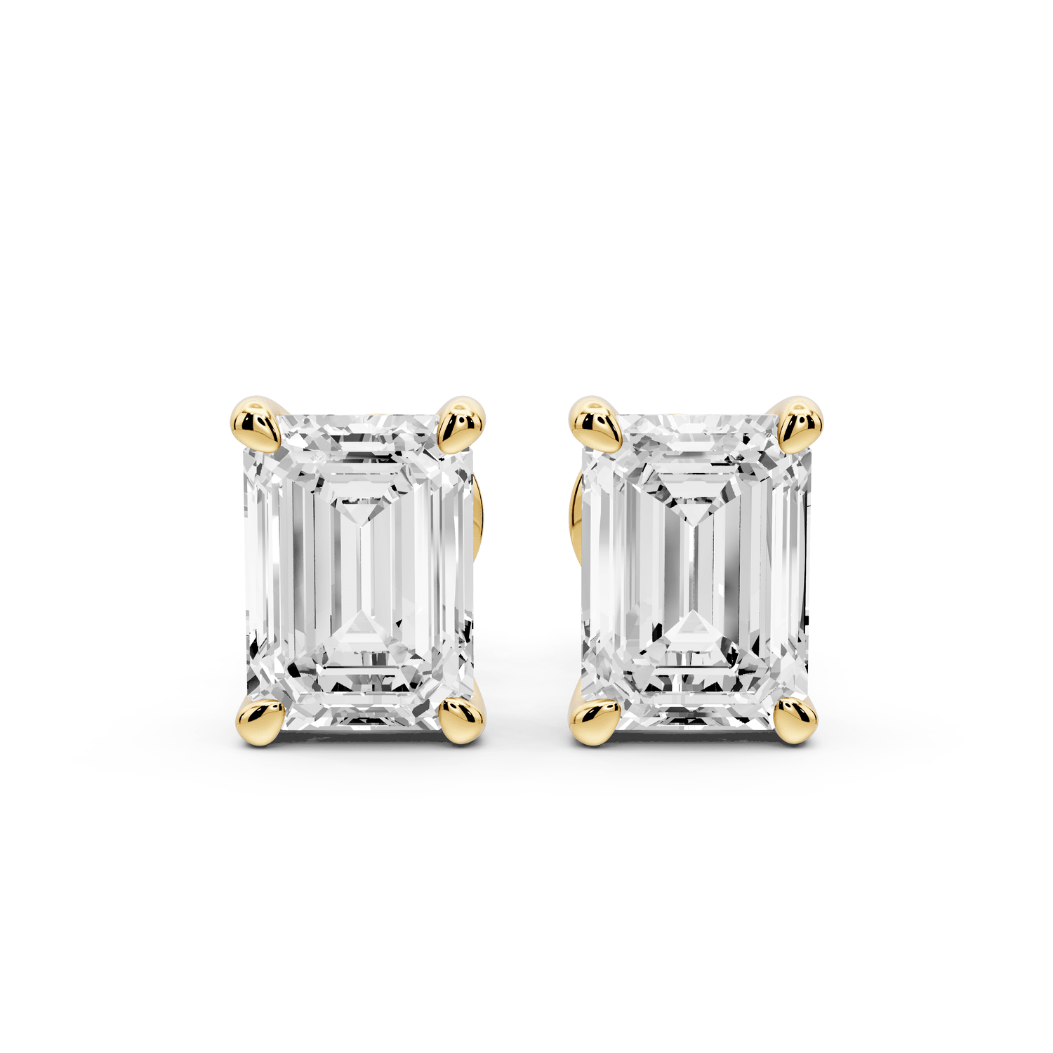 Este - 3ct 14k yellow gold Emerald - Cut Diamond Stud Earrings - Mr. Alex Jewelry