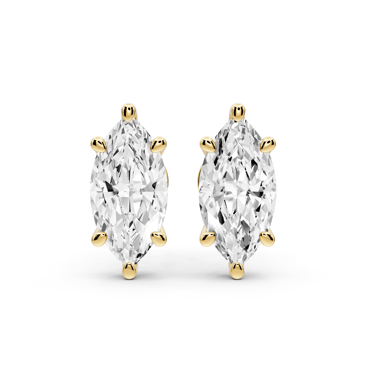 Este - 3ct 14k yellow gold Marquise - Cut Diamond Stud Earrings - Mr. Alex Jewelry
