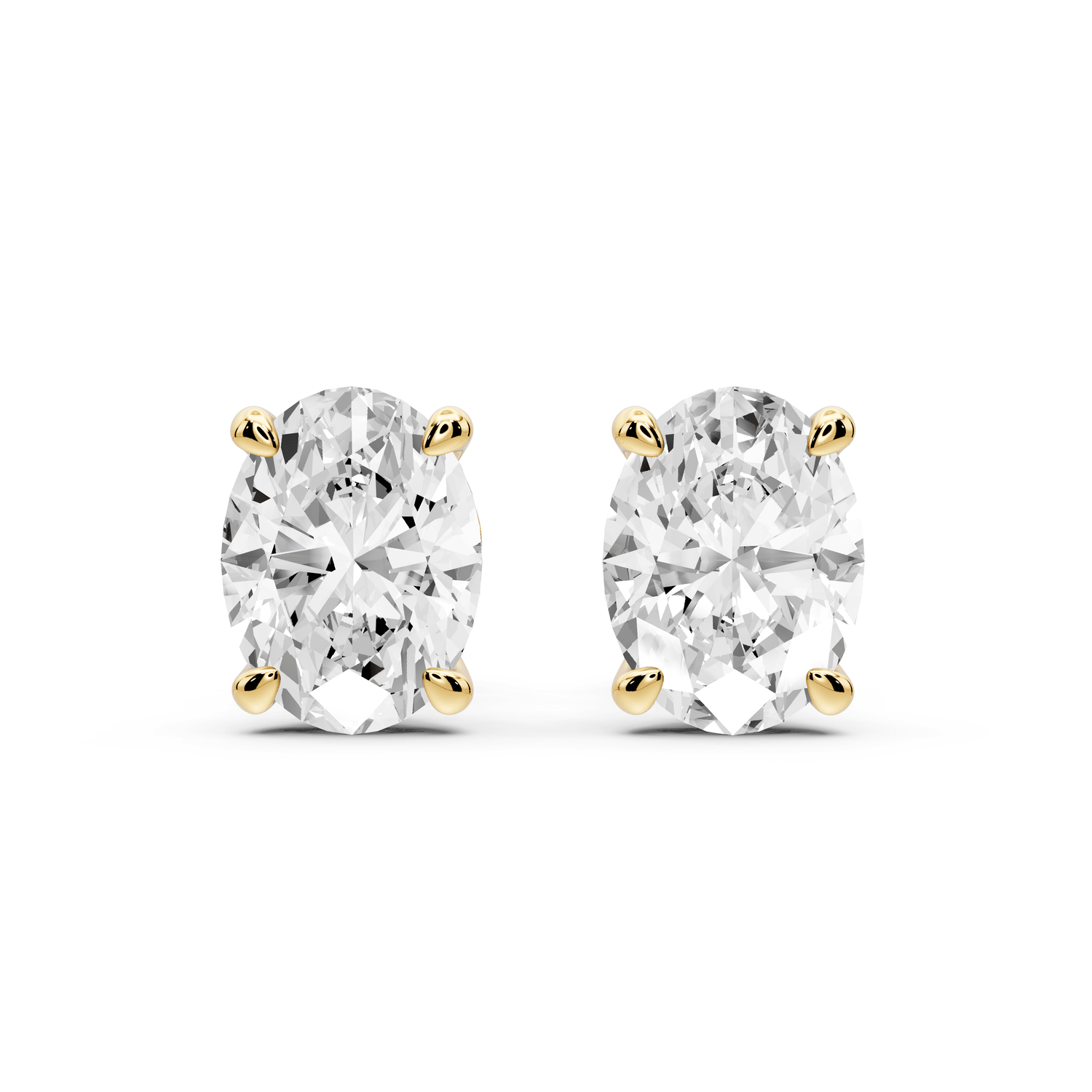 Este - 3ct 14k yellow gold Oval - Cut Diamond Stud Earrings - Mr. Alex Jewelry