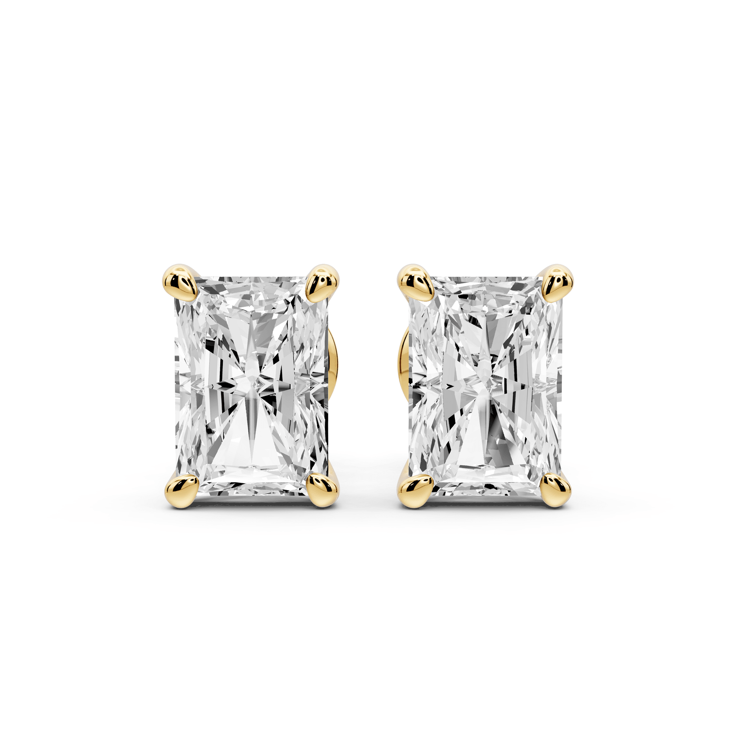 Este - 3ct 14k yellow gold Radiant - Cut Diamond Stud Earrings - Mr. Alex Jewelry