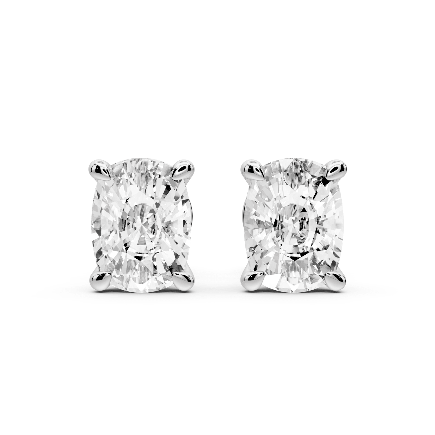Este - 4ct 14k white gold Elgcushion - Cut Diamond Stud Earrings - Mr. Alex Jewelry