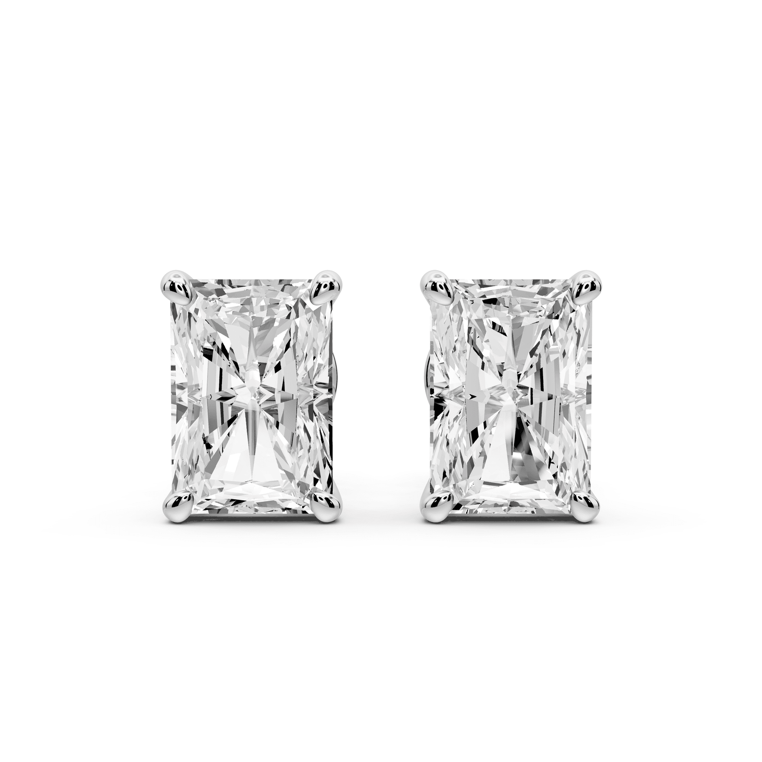 Este - 4ct 14k white gold Radiant - Cut Diamond Stud Earrings - Mr. Alex Jewelry