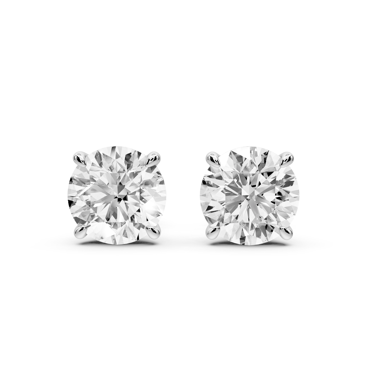 Este - 4ct 14k white gold Round - Cut Diamond Stud Earrings - Mr. Alex Jewelry