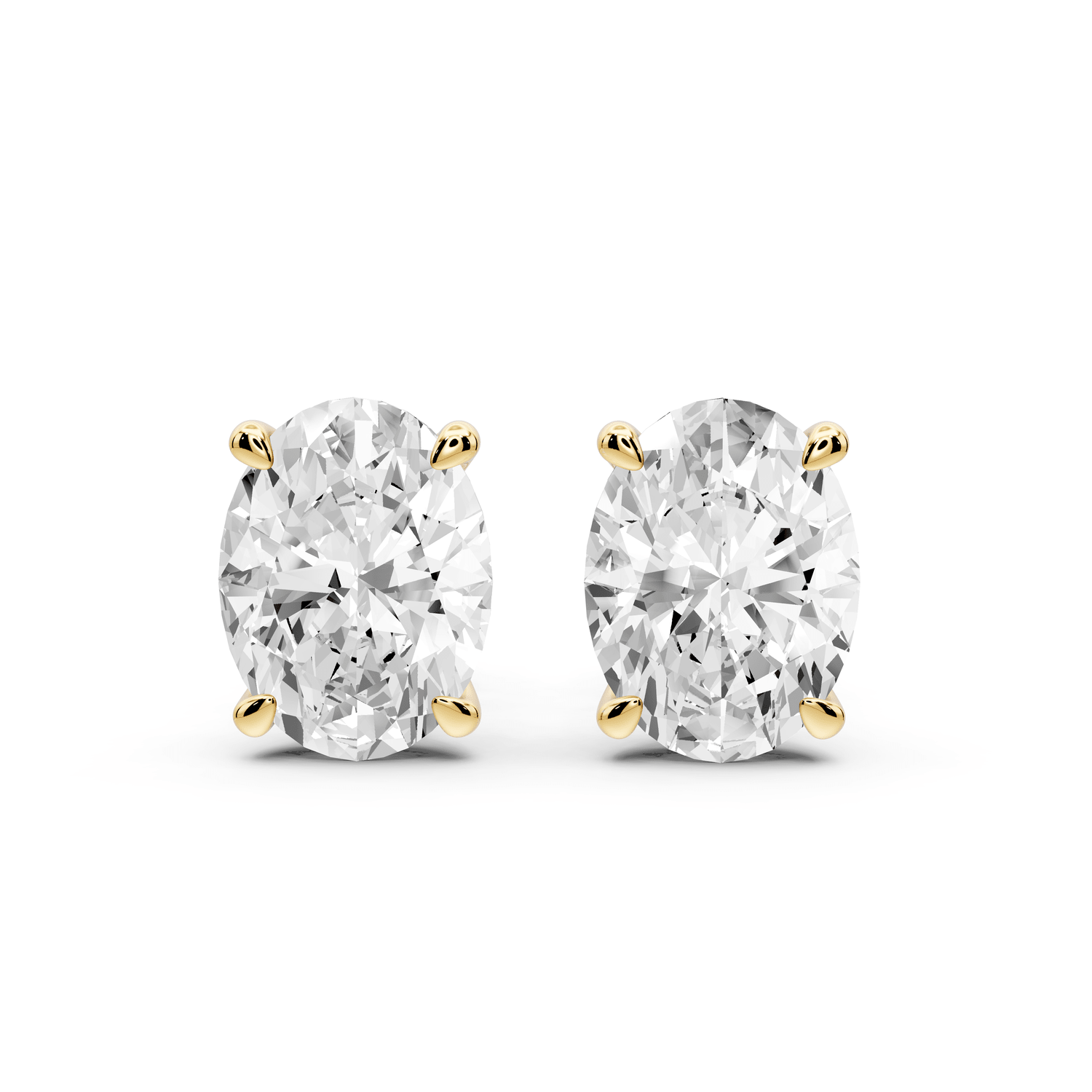 Este - 4ct 14k yellow gold Oval - Cut Diamond Stud Earrings - Mr. Alex Jewelry