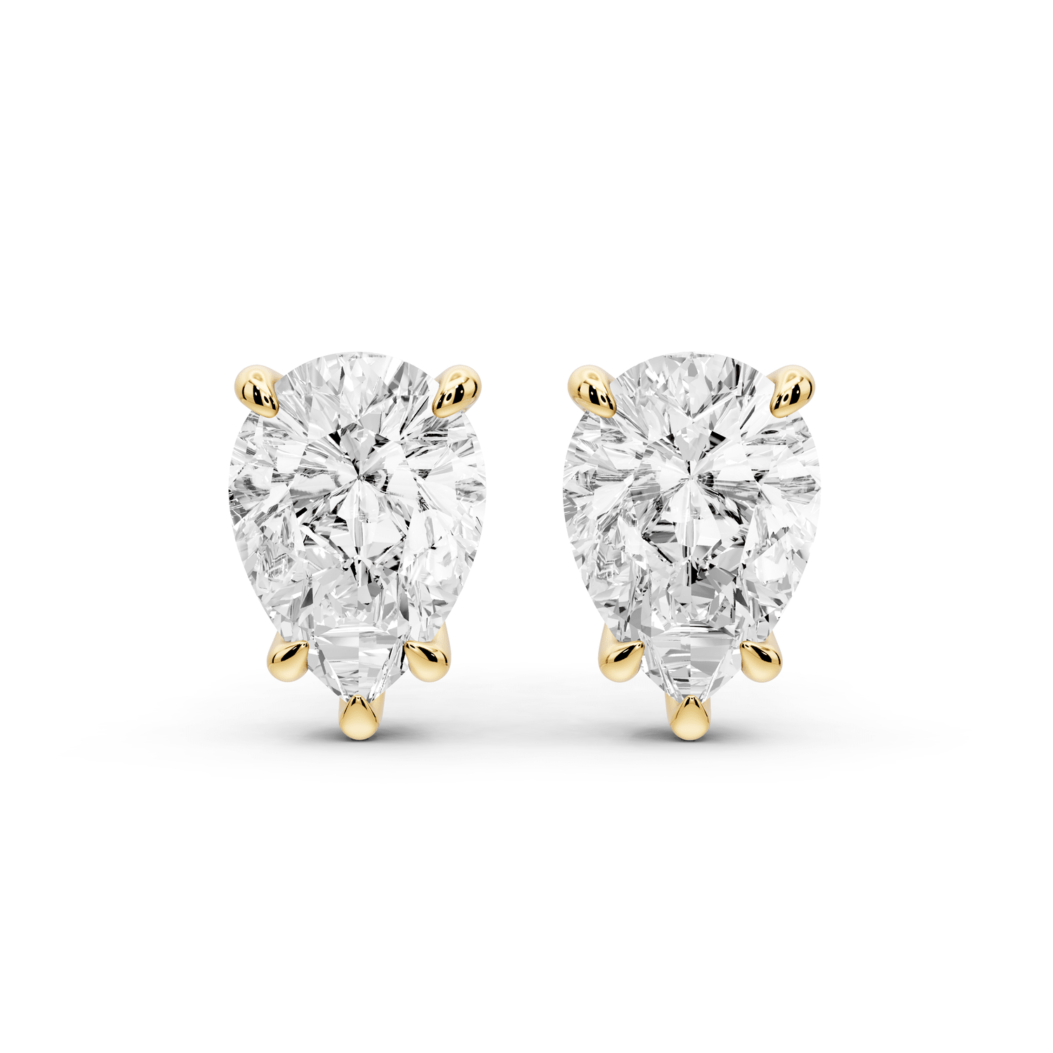 Este - 4ct 14k yellow gold Pear - Cut Diamond Stud Earrings - Mr. Alex Jewelry