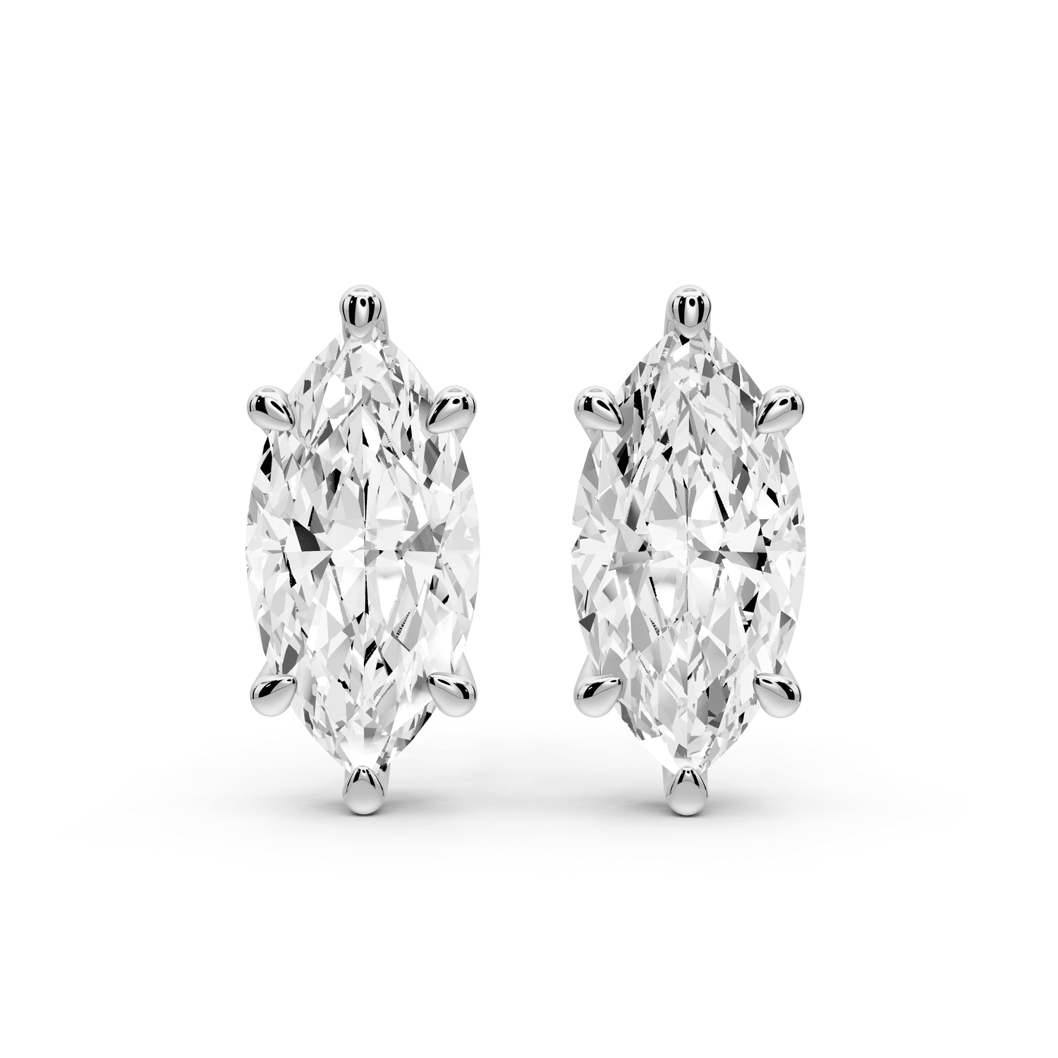 Este - 5ct 14k white gold Marquise - Cut Diamond Stud Earrings - Mr. Alex Jewelry