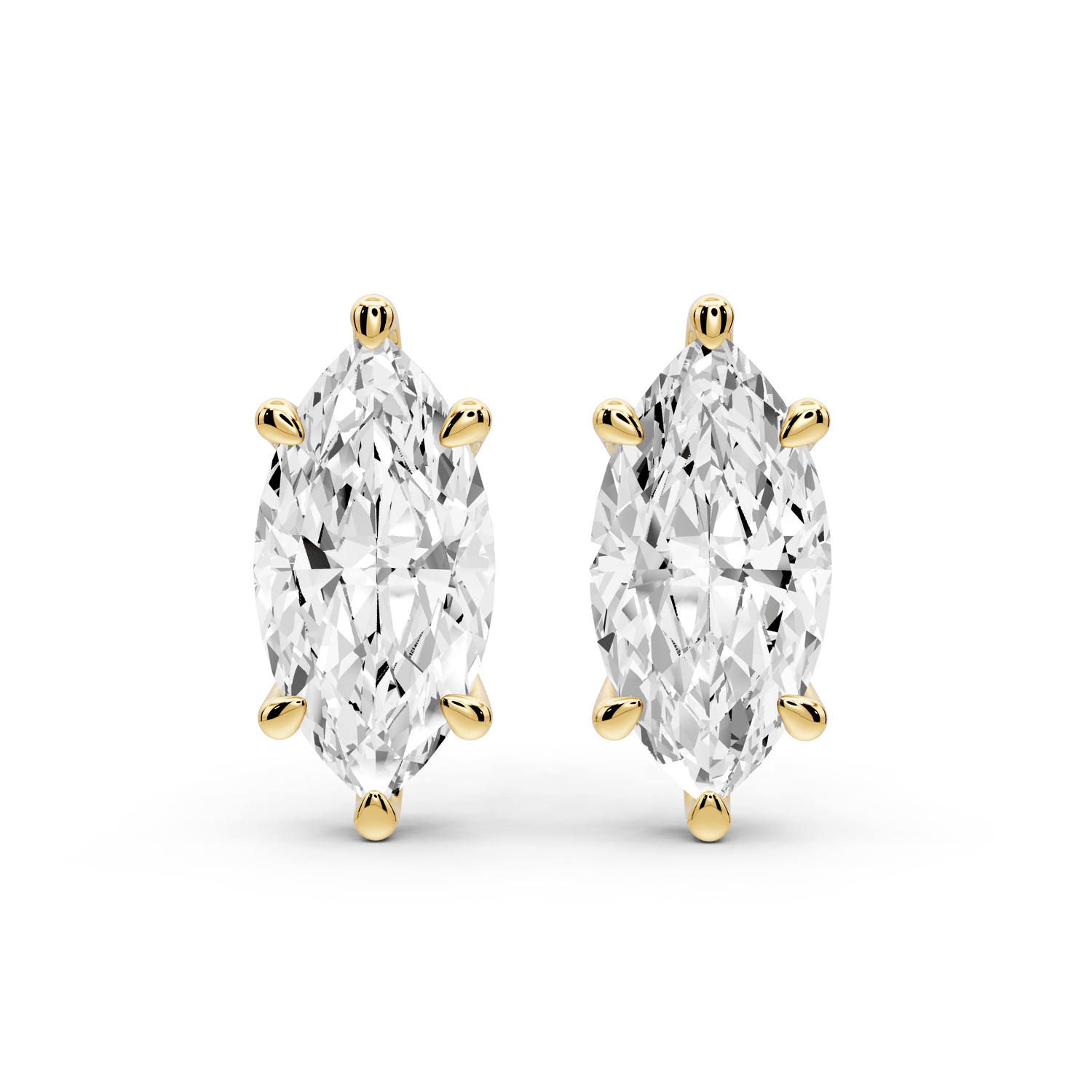 Este - 5ct 14k yellow gold Marquise - Cut Diamond Stud Earrings - Mr. Alex Jewelry