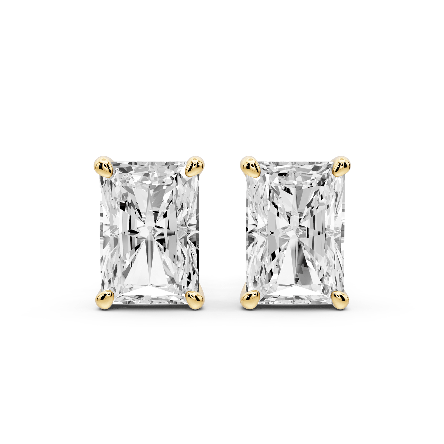 Este - 5ct 14k yellow gold Radiant - Cut Diamond Stud Earrings - Mr. Alex Jewelry