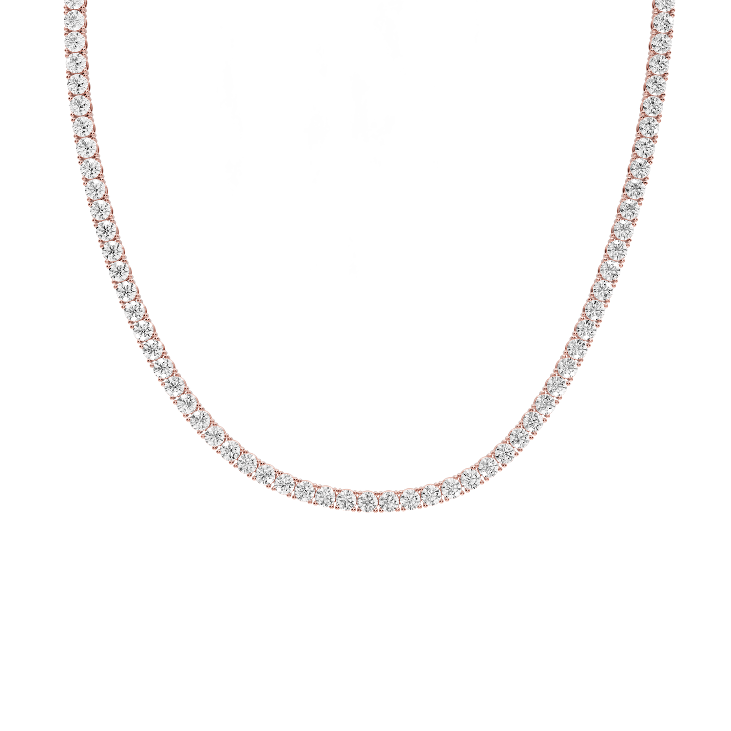 July Diamond Tennis Necklace (3.4mm) – 14KT Rose Gold - Mr. Alex Jewelry