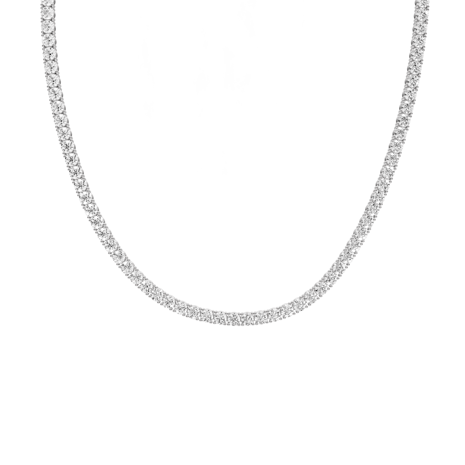July Diamond Tennis Necklace (3.4mm) – 14KT White Gold - Mr. Alex Jewelry