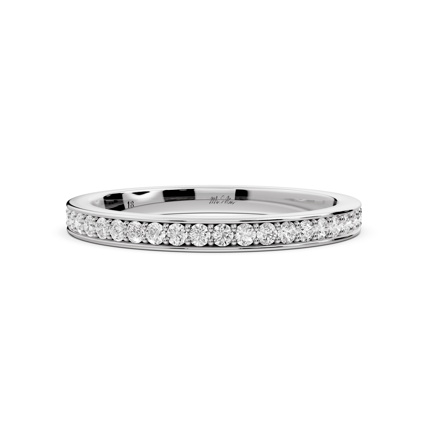 Keira - 0.37ct 14k white gold Diamond Pavé Wedding Band Ring - Mr. Alex Jewelry