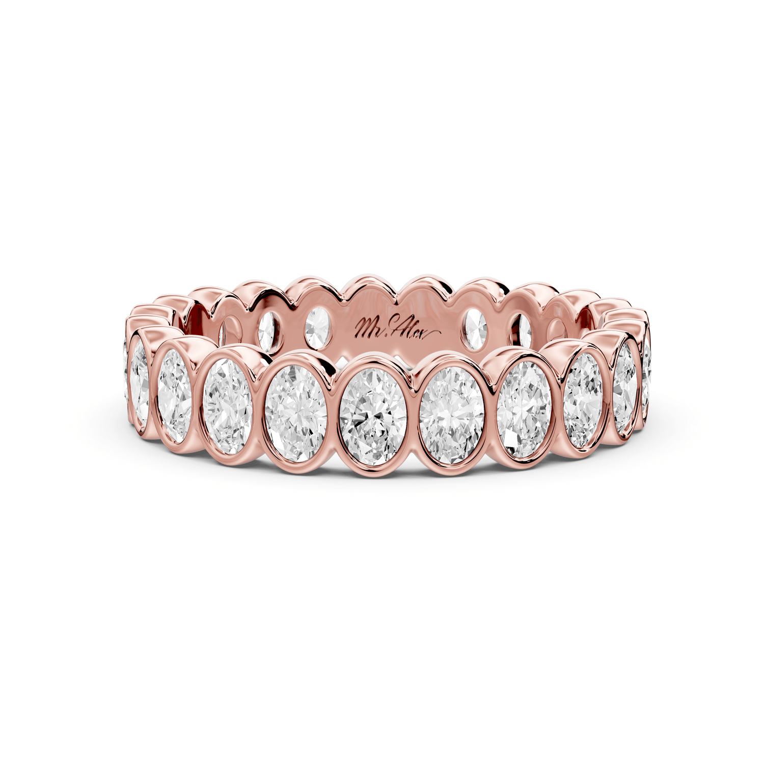 Lian - 1.5ct 18k rose gold Oval-Cut Diamond Eternity Band Ring - Mr. Alex Jewelry