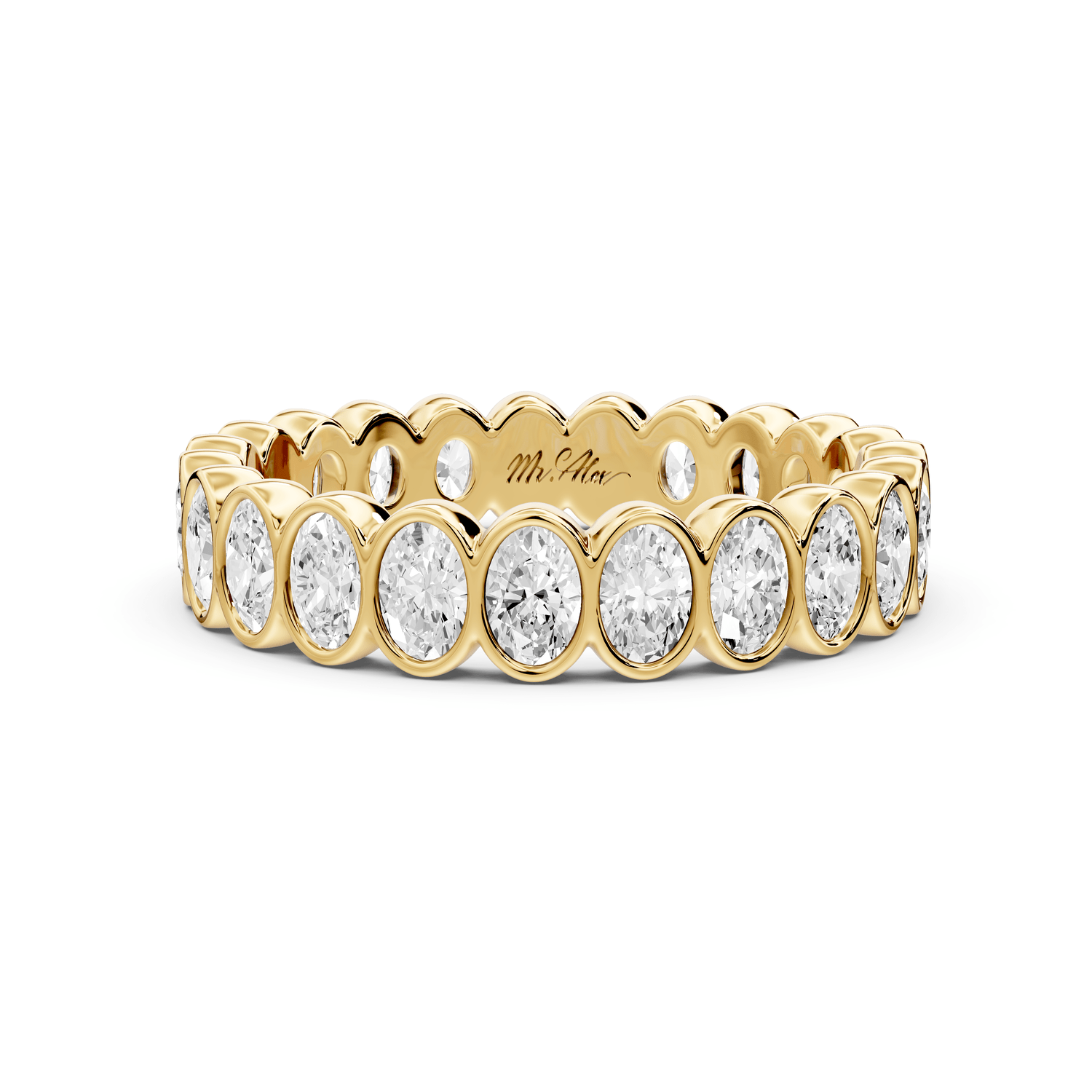 Lian - 1.5ct 18k yellow gold Oval-Cut Diamond Eternity Band Ring - Mr. Alex Jewelry