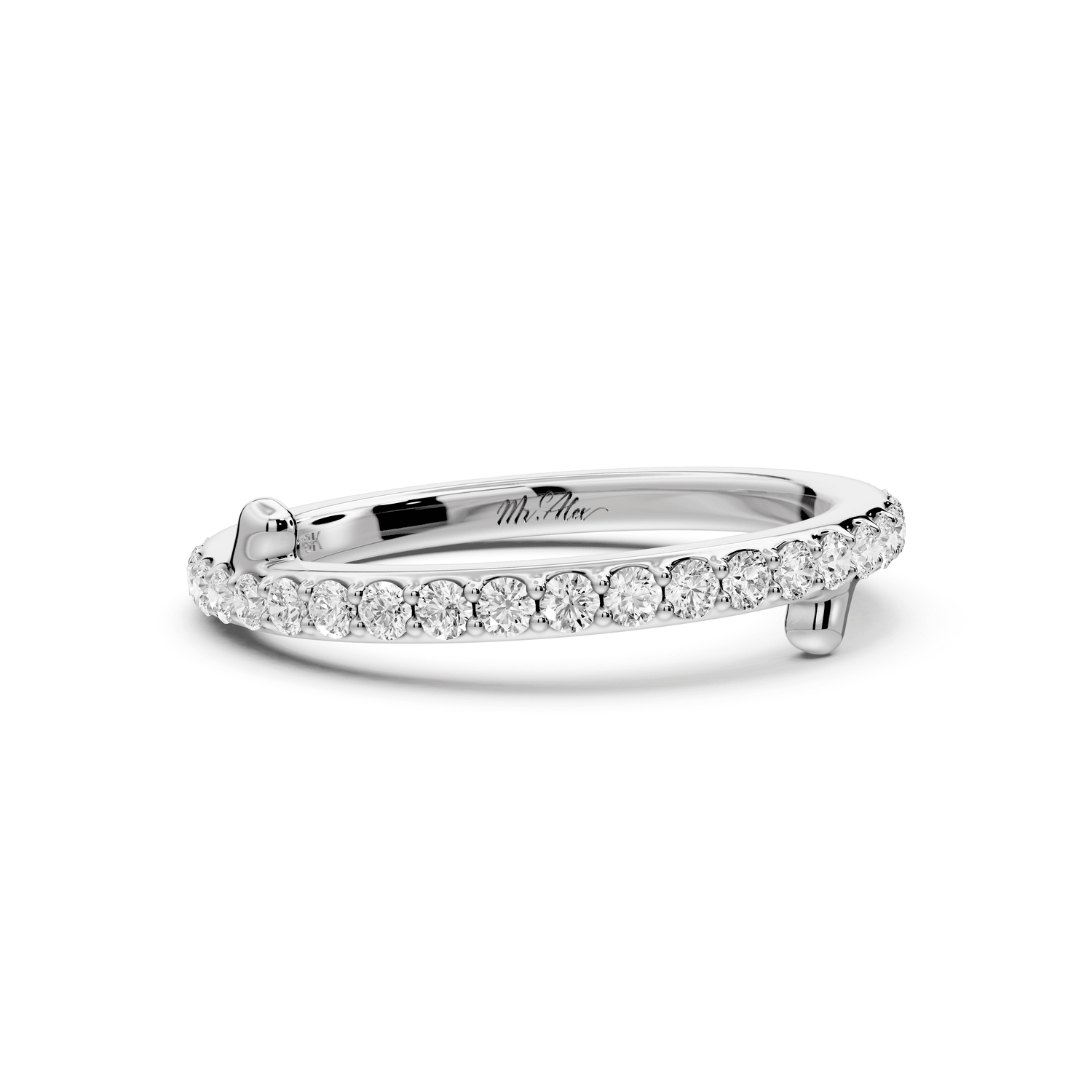 Lili - 0.49ct 18k white gold Diamond Pavé Eternity Band Ring - Mr. Alex Jewelry