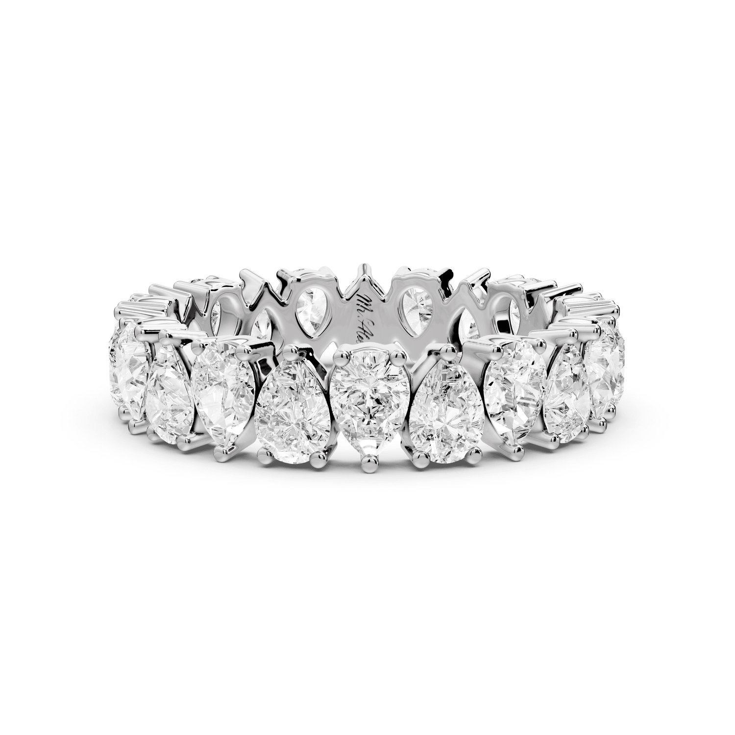 Lior - 2.78ct 18k white gold Vertical Pear-Cut Diamond Eternity Band Ring - Mr. Alex Jewelry