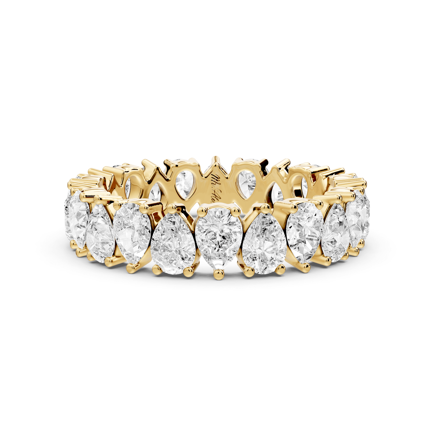Lior - 2.78ct 18k yellow gold Vertical Pear-Cut Diamond Eternity Band Ring - Mr. Alex Jewelry