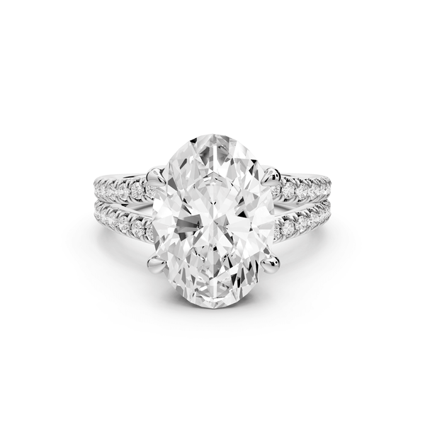 Liora - 3ct platinum oval Hidden Halo Micro Pavé Split Shank Engagement Ring - Mr. Alex Jewelry