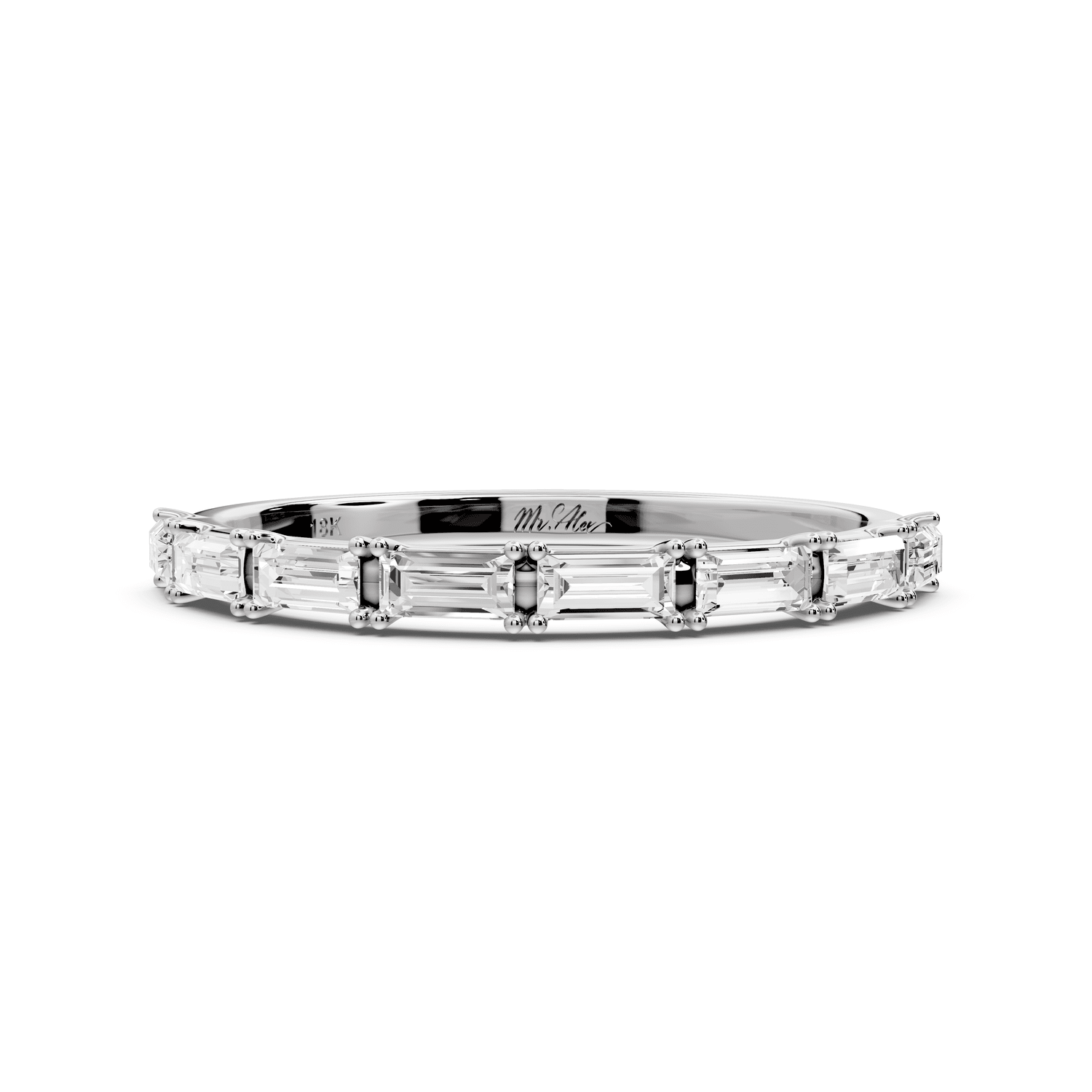 Lorian - 0.37ct 14k white gold Baguette Diamond Eternity Band Ring - Mr. Alex Jewelry