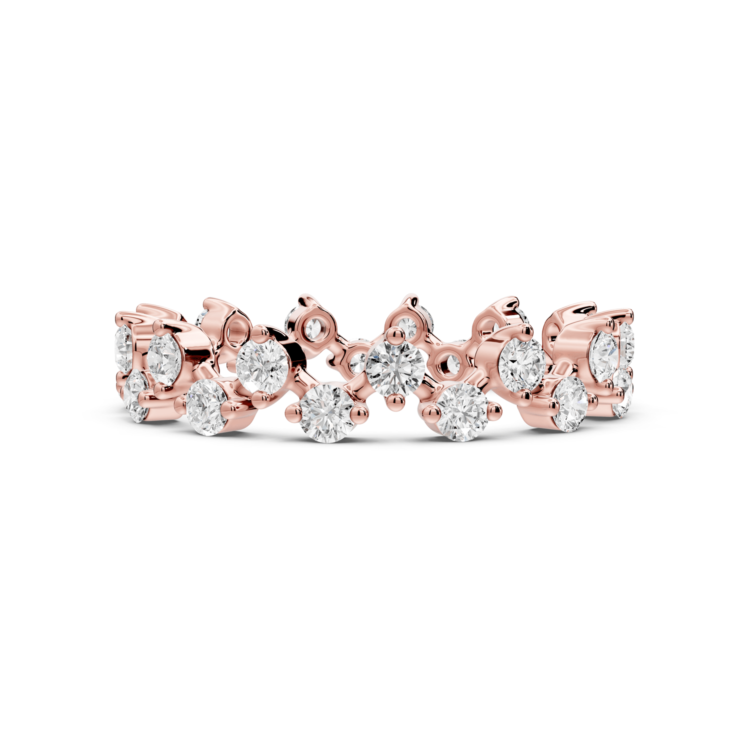 Lyrina - 0.78ct 14k rose gold Diamond Cluster Eternity Band Ring - Mr. Alex Jewelry