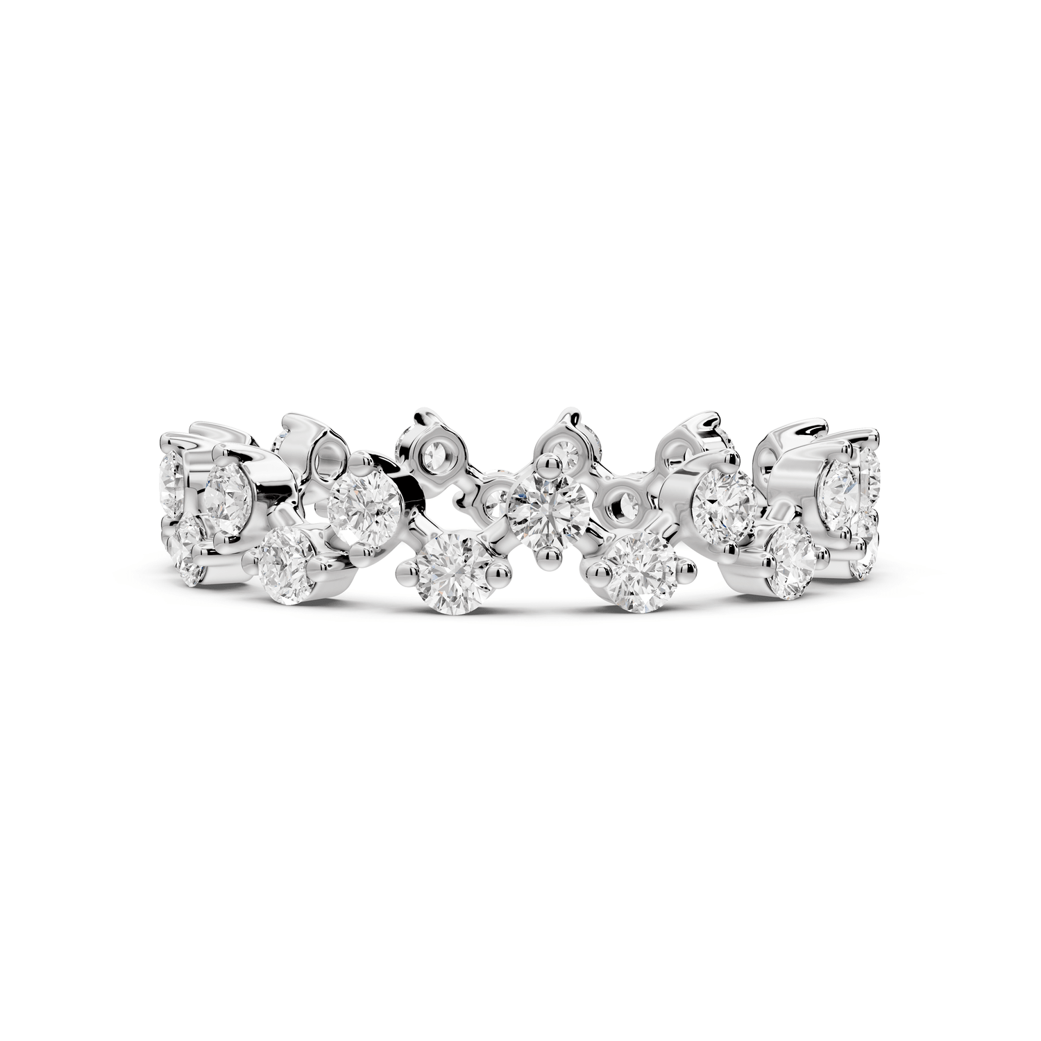 Lyrina - 0.78ct 18k white gold Diamond Cluster Eternity Band Ring - Mr. Alex Jewelry