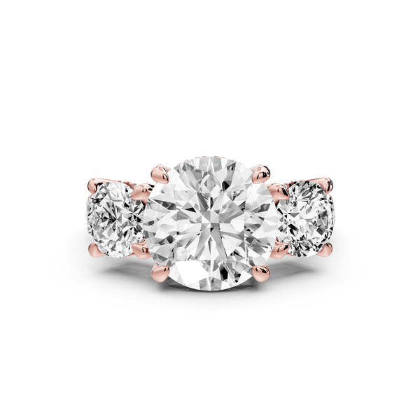 Neta - 3ct 18k white gold Radiant Hidden Halo Three-Stone Engagement Ring with Pavé Band - Mr. Alex Jewelry
