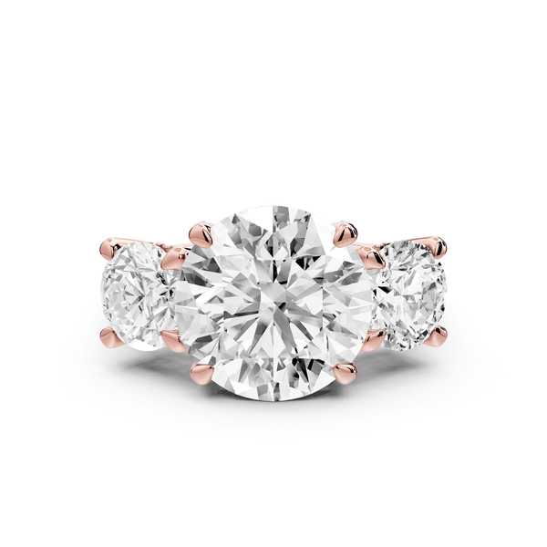 Neta - 5ct 18k white gold Radiant Hidden Halo Three-Stone Engagement Ring with Pavé Band - Mr. Alex Jewelry