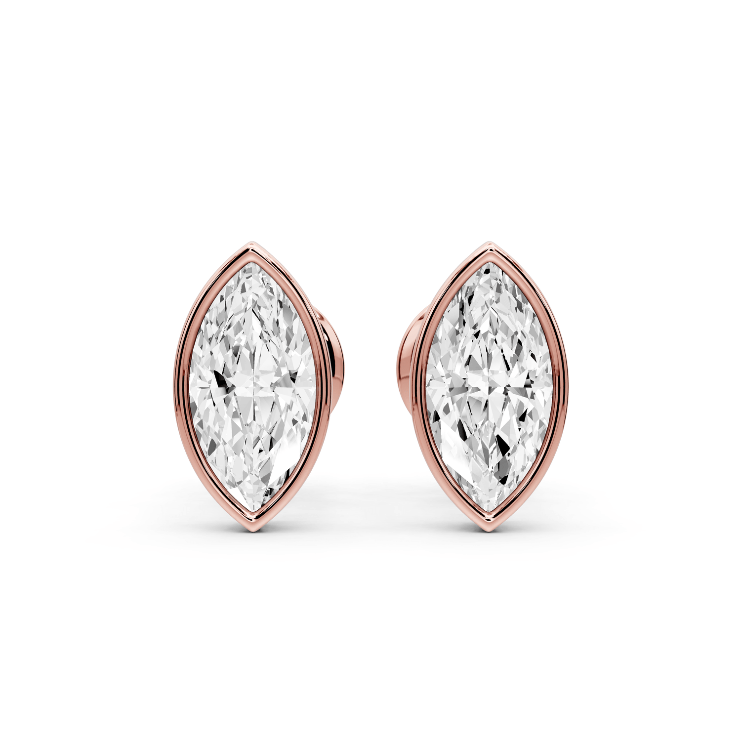 Noa - 1ct 14k rose gold Marquise - Cut Diamond Stud Earrings - Mr. Alex Jewelry