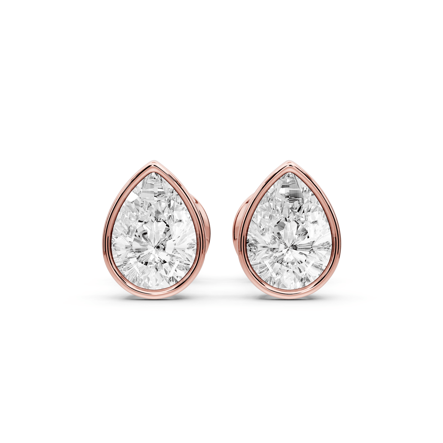 Noa - 1ct 14k rose gold Pear - Cut Diamond Stud Earrings - Mr. Alex Jewelry
